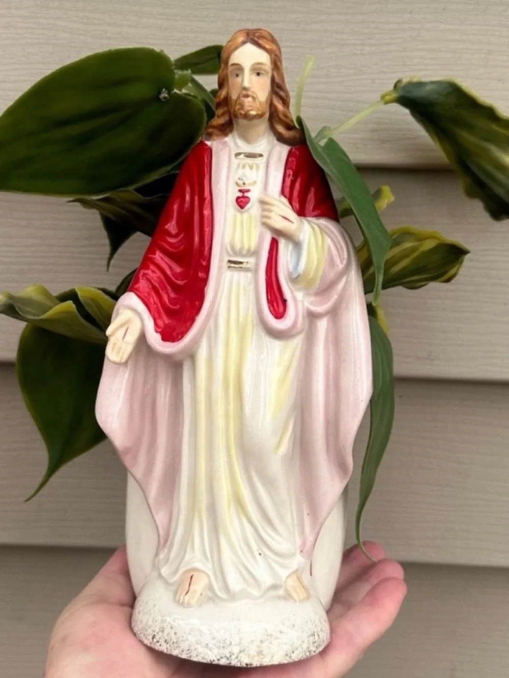 Vintage Sacred Heart Jesus Planter #4169 Made In Japan - Picture 1 of 4